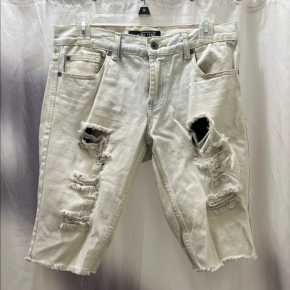 RUDE Distressed Denim Shorts